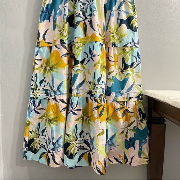 CYNTHIA ROWLEY Cotton Tiered Maxi Dress Floral popover Size 2X NWT resortwear - Picture 9 of 11